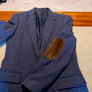 Blue Tweed Sport Coat with Suede elbow patches